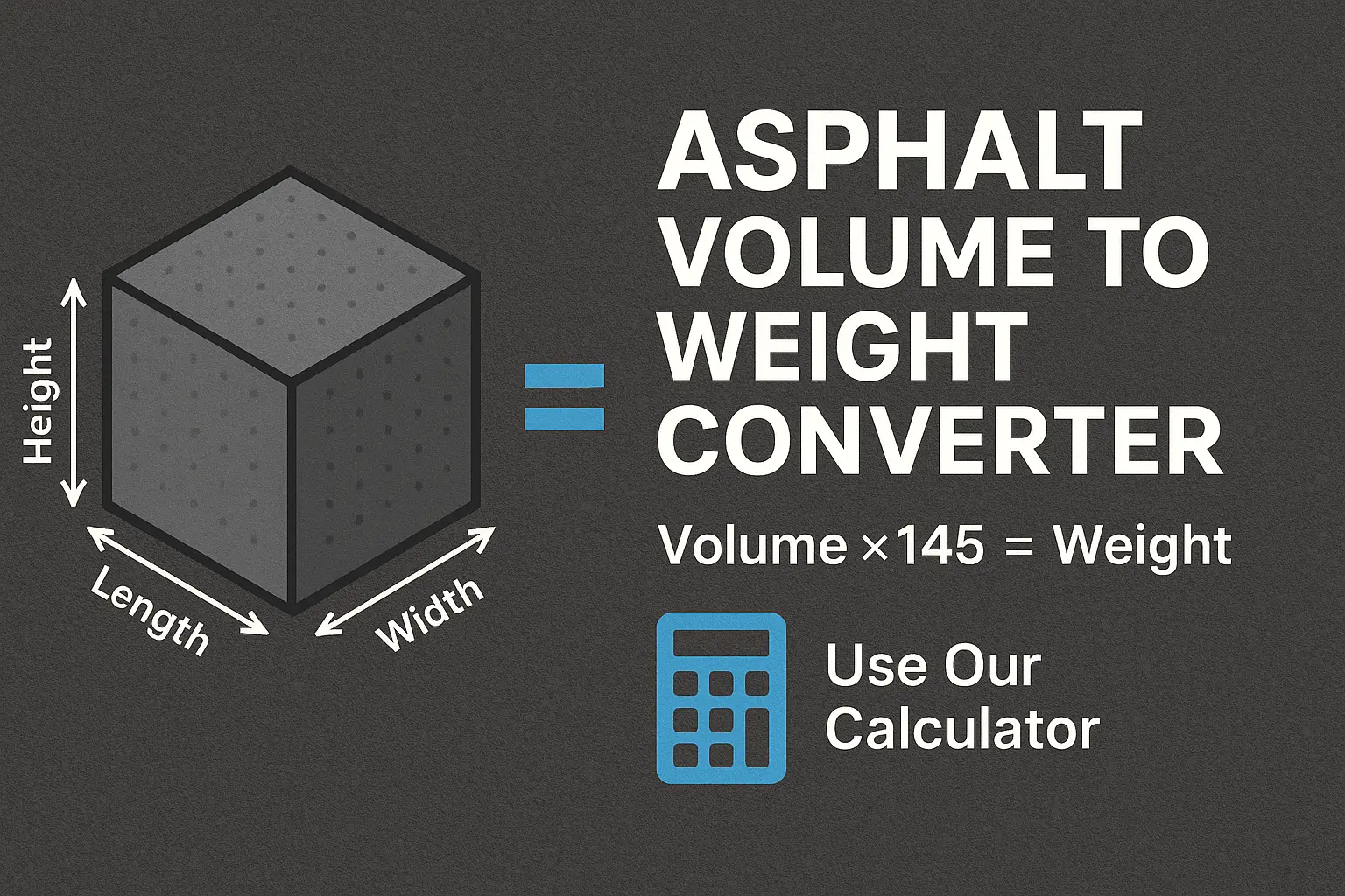 Asphalt Volume to Weight Converter
